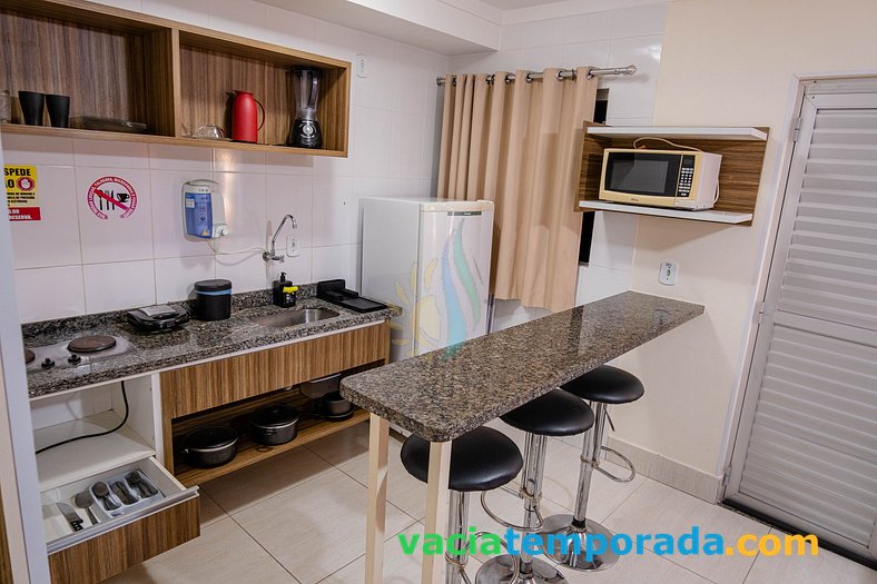 flat com Cozinha e Parque Aquático Incluso 24hs Caldas Novas